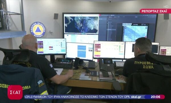 Ο ΣΚΑΪ στα άδυτα του Εθνικού Συντονιστικού Κέντρου Επιχειρήσεων
