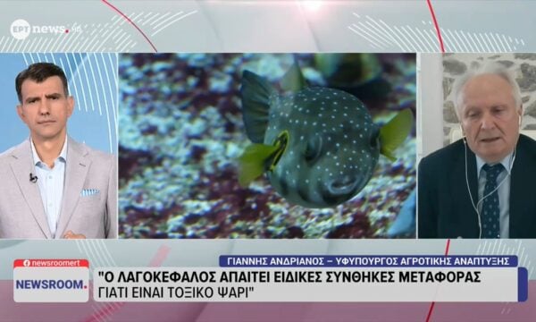 Ο υφυπουργός Αγροτικής Ανάπτυξης Γιάννης Ανδριανός στο ΕΡΤnews