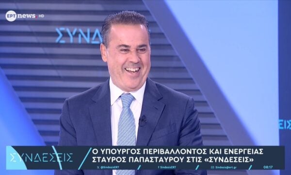 Ο υπουργός Περιβάλλοντος και Ενέργειας Σταύρος Παπασταύρου στο ΕΡΤnews