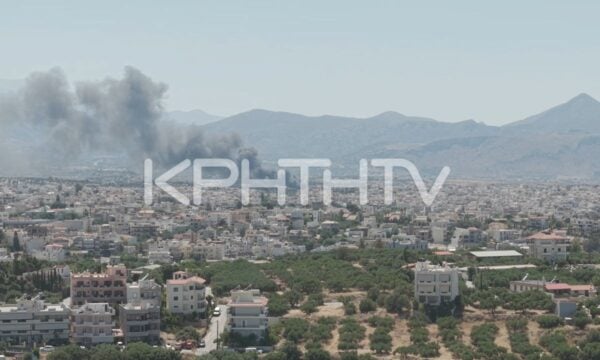 Πλάνα από drone από την μεγάλη φωτιά στο Ηράκλειο!