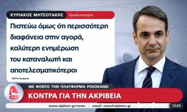 Πολιτική κόντρα για την ακρίβεια με αφορμή την πλατφόρμα «PosoKanei»