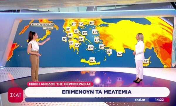 Πρόγνωση καιρού από την Ηλιάνα Κουτσούπη: Επιμένουν τα μελτέμια | 20/06/2026