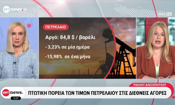 Πτωτική πορεία των τιμών πετρελαίου στις διεθνείς αγορές