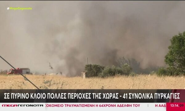 Σε πύρινο κλοιό πολλές περιοχές της χώρας – 41 πυρκαγιές συνολικά