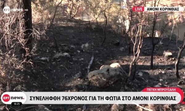 Σύλληψη 76χρονου ως υπαίτιου της πυρκαγιάς στην Κορινθία