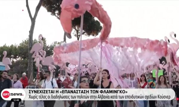 Συνεχίζεται η «επανάσταση των φλαμίνγκο»: Χωρίς τέλος οι διαδηλώσεις των πολιτών στην Αλβανία κατά των επενδυτικών σχεδίων Κούσνερ