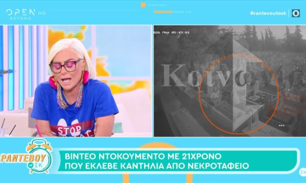 Βίντεο ντοκουμέντο με 21χρονο που έκλεβε καντήλια από νεκροταφείο
