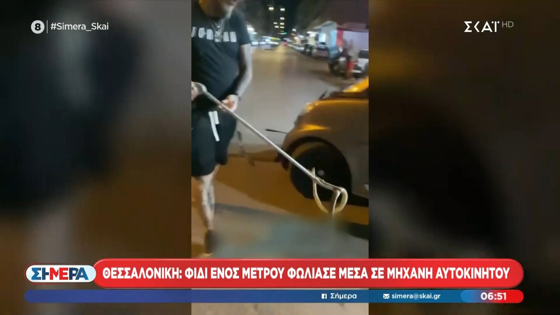 Home 96 Θεσσαλονίκη: Φίδι ενός μέτρου φώλιασε μέσα σε μηχανή αυτοκινήτου