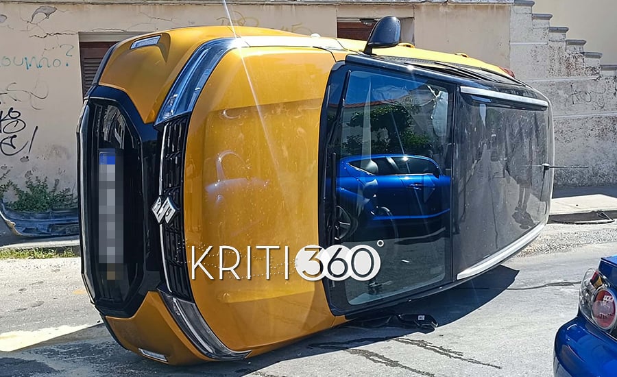 Χανιά: Σύγκρουση δύο αυτοκινήτων, το ένα ανατράπηκε – Δείτε φωτογραφίες 10 Τροχαίο στα Χανιά