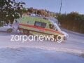 Τροχαίο στα Χανιά: Η στιγμή που το ασθενοφόρο ντεραπάρει μετά τη σύγκρουση με το αυτοκίνητο
