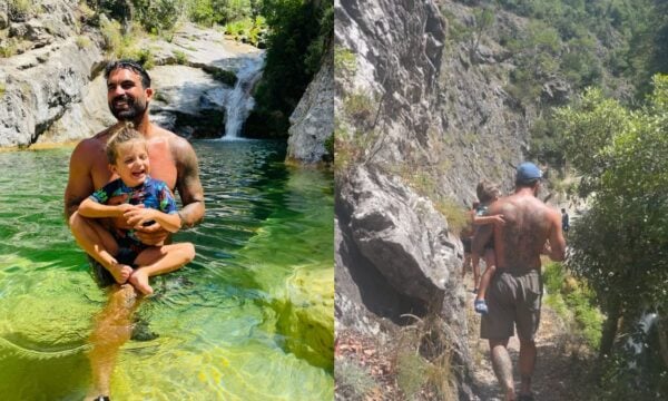 Δημήτρης Αλεξάνδρου: Σε καταρράκτη με τον μικρό Πάρη (Βίντεο)
