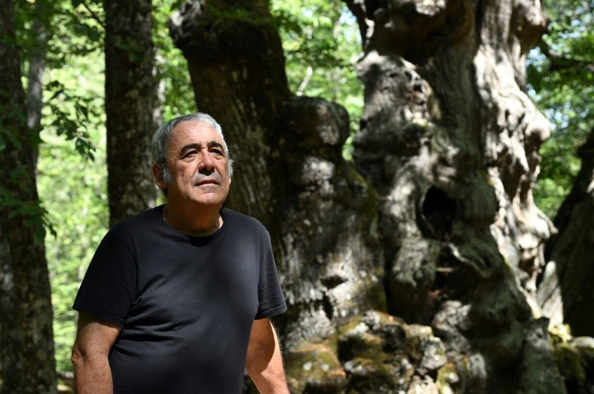 Η διάσωση του «Παππού» El Abuelo: Οι κάτοικοι της Ισπανίας πολέμησαν τις φλόγες για να σώσουν ένα δέντρο 500 ετών 7 Ο Χαβιέρ Γκαρθία ήταν ένας από τους κατοίκους που συμμετείχαν στη διάσωση της υπεραιωνόβιας καστανιάς «El Abuelo», ηλικίας άνω των 500 ετών. Φωτογραφία: Javier Soriano/AFP.