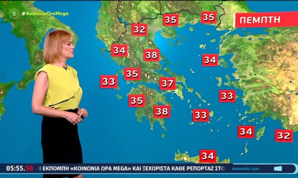 Ζέστη με καταιγίδες και ισχυρά μελτέμια σήμερα, Πέμπτη
