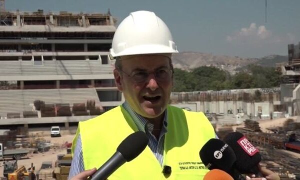 Επίσκεψη του Κωστή Χατζηδάκη στο νεο γήπεδο του Παναθηναϊκου στο Βοτανικό