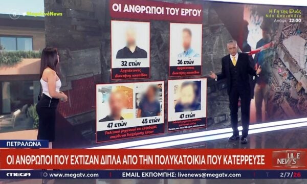 Οι άνθρωποι που έχτιζαν δίπλα από την πολυκατοικία στα Πετράλωνα