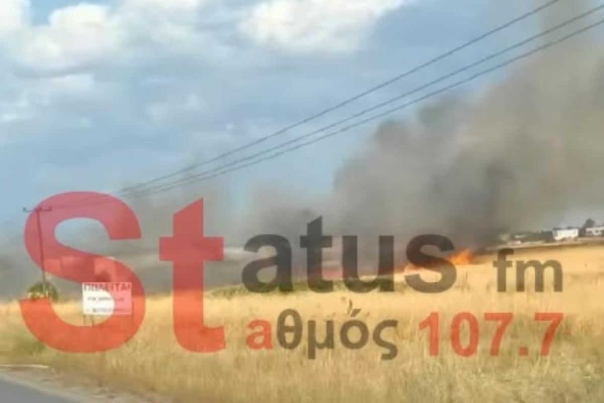 Φωτιά στην περιοχή της Αγχιάλου κοντά στην ΠΑΘΕ: Επιχειρούν έξι πυροσβέστες με τρία οχήματα
