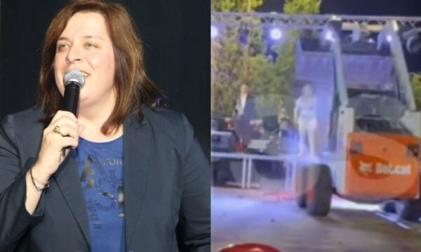 Γωγώ Τσαμπά: Της έριξαν λουλούδια με φορτωτή σε πανηγύρι – Δείτε βίντεο