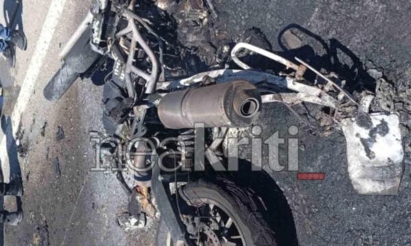 Ηράκλειο: Νεκρός ο 55χρονος μοτοσικλετιστής που τυλίχτηκε στις φλόγες