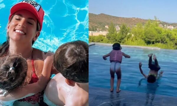 Αθηνά Οικονομάκου: Βουτιές με τα παιδιά της στο Σούνιο μετά το Παρίσι (Βίντεο)