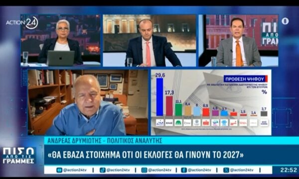Α. Δρυμιώτης: «Θα έβαζα στοίχημα ότι οι εκλογές θα γίνουν το 2027 – Ο Σαμαράς κάνει κακό στον εαυτό του»