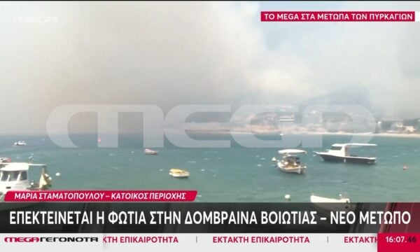 Αγ. Βασίλειος Βοιωτίας – Κάτοικος: «Το μέτωπο κατευθύνεται προς τη Δομβραίνα»
