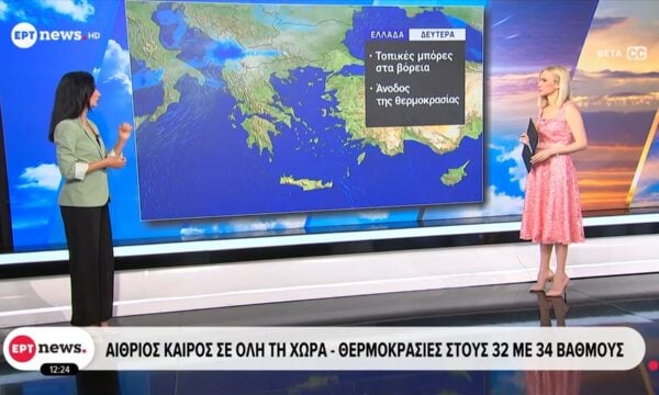 Αίθριος καιρός σε όλη τη χώρα – Θερμοκρασίες στους 32 με 34 βαθμούς