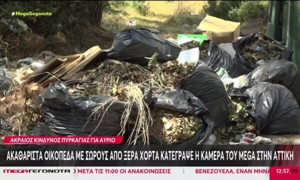 Ακραίος κίνδυνος πυρκαγιάς για σήμερα