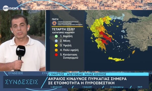 Ακραίος κίνδυνος πυρκαγιάς σήμερα – Σε ετοιμότητα η Πυροσβεστική