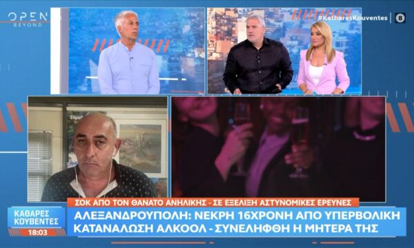 Αλεξανδρούπολη: Νεκρή 16χρονη μετά από υπερβολική κατανάλωση αλκοόλ
