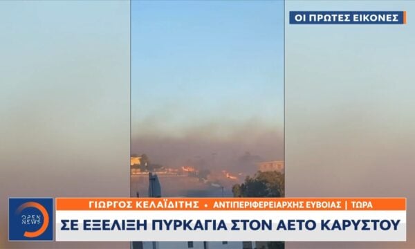 Ανάμεσα στα σπίτια η φωτιά στον Αετό Καρύστου – Γιώργος Κελαϊδίτης, Αντιπεριφερειάρχης Ευβοίας