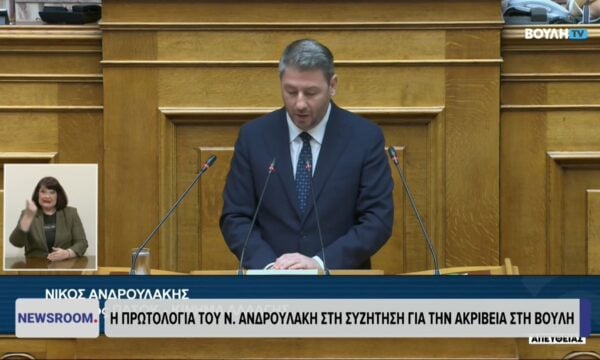 Ανδρουλάκης στον πρωθυπουργό: Ο τίτλος που θα έβαζα στη διακυβέρνησή σας θα ήταν «ακρίβεια παντού»