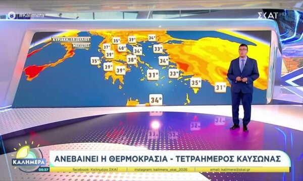 Ανεβαίνει η θερμοκρασία – Ποιες περιοχές θα πληγούν περισσότερο από τον τετραήμερο καύσωνα