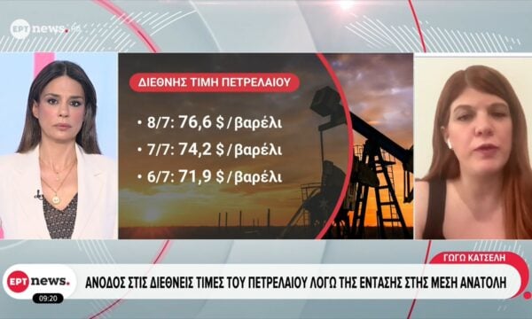 Άνοδος στις διεθνείς τιμές του πετρελαίου λόγω της έντασης στη Μέση Ανατολή