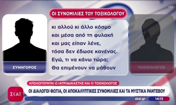 Απολογούνται ιατροδικαστής και τοξικολόγος – Οι αποκαλυπτικές συνομιλίες και τα μυστικά ραντεβού