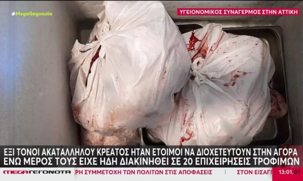 Αττική: Κατασχέθηκαν 6,5 τόνοι ακατάλληλων και σάπιων κρεάτων