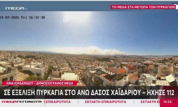 Αττική: Σε εξέλιξη πυρκαγιά στο Άνω Δάδος Χαϊδαρίου