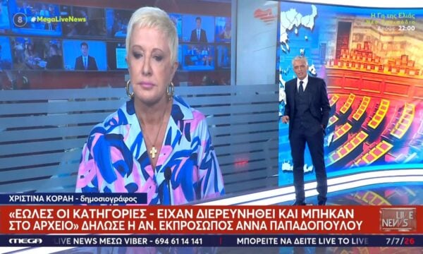 Χ. Κοραή για καταγγελίες κατά Τσίπρα: «Σύμφωνα με την Άννα Παπαδοπούλου οι κατηγορίες είναι εώλες – Έχουν διερευνηθεί και μπήκαν στο αρχείο»