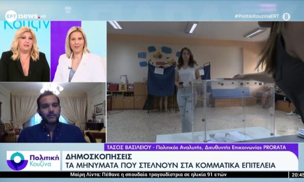 Δημοσκοπήσεις: Τα μηνύματα που στέλνουν τα κομματικά επιτελεία – Ο Τάσος Βασιλείου (Πολιτικός Αναλυτής) στο ΕΡΤnews