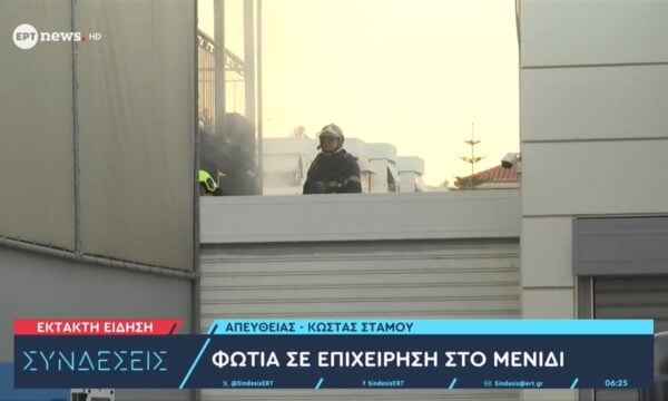 Έκτακτη είδηση: Φωτιά σε επιχείρηση στο Μενίδι