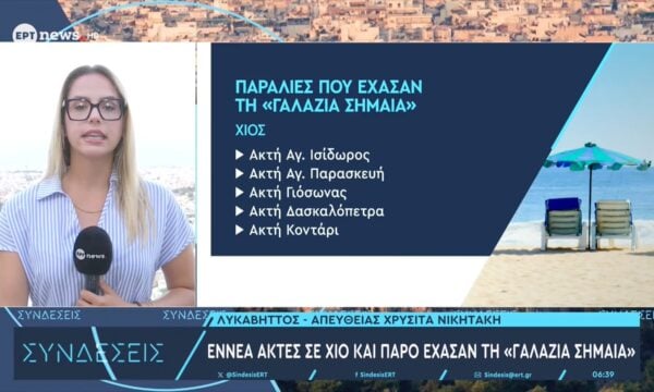Εννέα παραλίες σε Χίο και Πάρο έχασαν τη «Γαλάζια Σημαία» – Ποιοι οι λόγοι