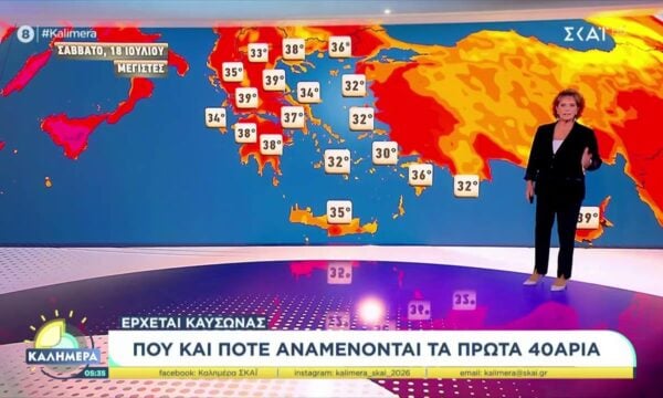 Έρχεται καύσωνας – Που και πότε αναμένονται τα πρώτα 40άρια – Η πρόγνωση από τη Χρ. Σούζη