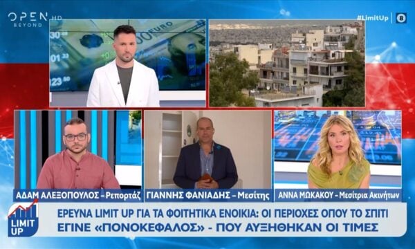 Έρευνα Limit up: Εκτοξεύτηκαν τα φοιτητικά ενοίκια – Ο χάρτης των αυξήσεων