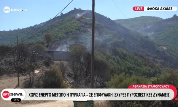 Φλόκα Αχαΐας: Χωρίς ενεργό μέτωπο η πυρκαγιά – Σε επιφυλακή ισχυρές πυροσβεστικές δυνάμεις