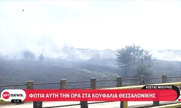 Φωτιά αυτή την ώρα στα Κουφάλια Θεσσαλονίκης