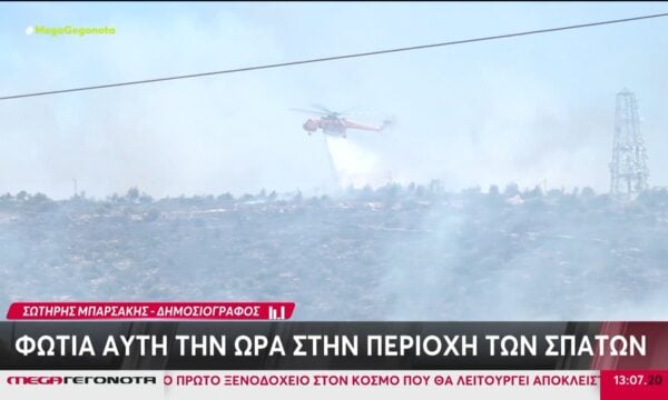Φωτιά σε δασική περιοχή στην Παλλήνη – Ήχησε στο 112