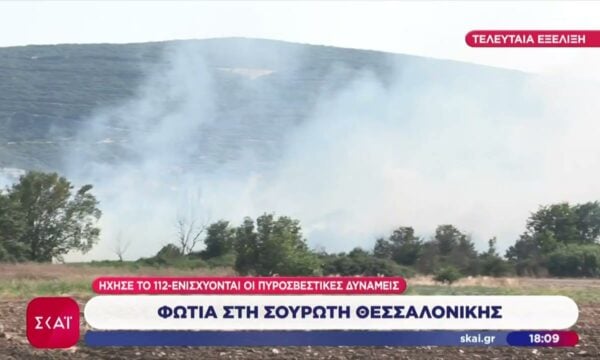 Φωτιά στη Σουρωτή Θεσσαλονίκης: Ήχησε το 112 – Ενισχύονται οι πυροσβεστικές δυνάμεις
