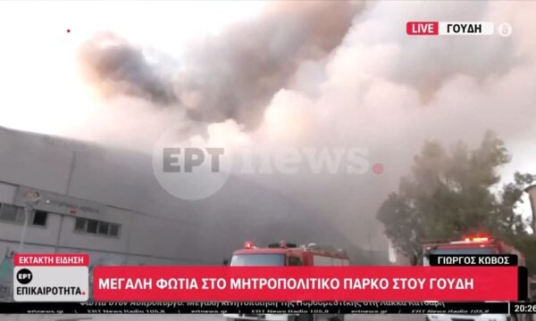 Φωτιά στο Μητροπολιτικό Πάρκο Γουδή – Ήχησε το 112