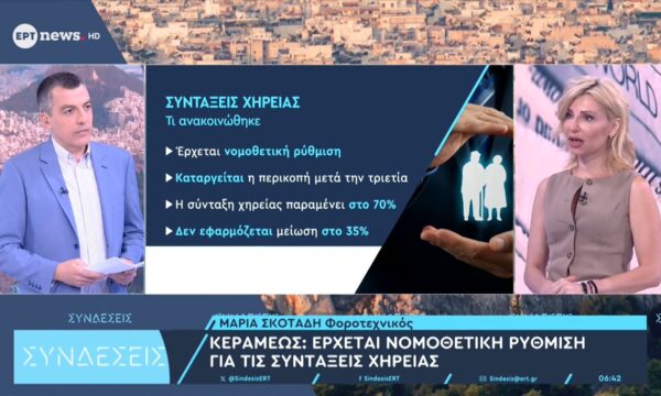 Η φοροτεχνικός Μαρία Σκοτάδη στο ΕΡΤnews για τις συντάξεις χηρείας