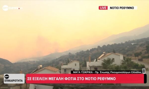 Η Μάτα Τσικρικά, Πρ. Ένωσης Πνευμονολόγων Ελλάδος, στο ΕΡΤNews για τη μεγάλη φωτιά στο Ρέθυμνο