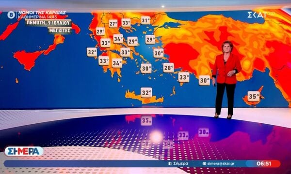 Η πρόγνωση του καιρού από τη Χριστίνα Σούζη – 8/07/2026